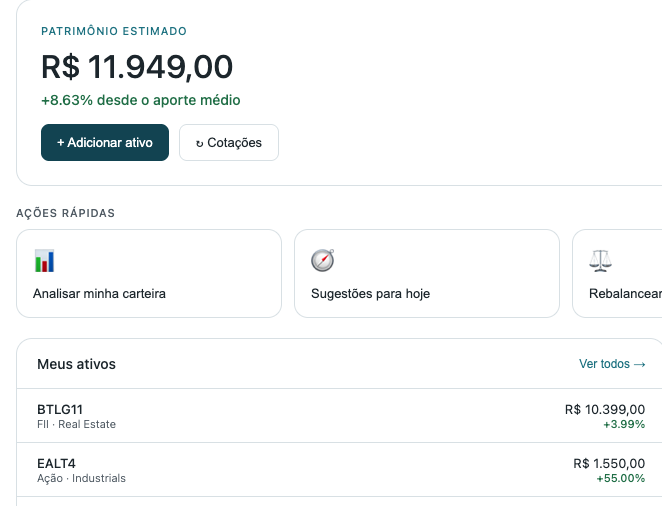 NPS Alpha — painel de investimentos